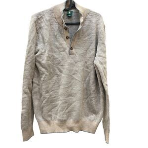 Robert Talbott Welby Sweater M Beige Blue Made in Italy Luxury 100% Merino Wool